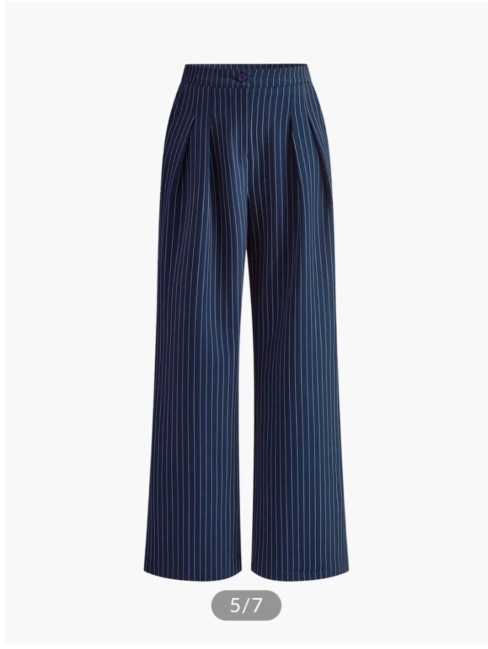 Commense Pinstripe Pleated Wide Leg Pants - Picture 5 of 7